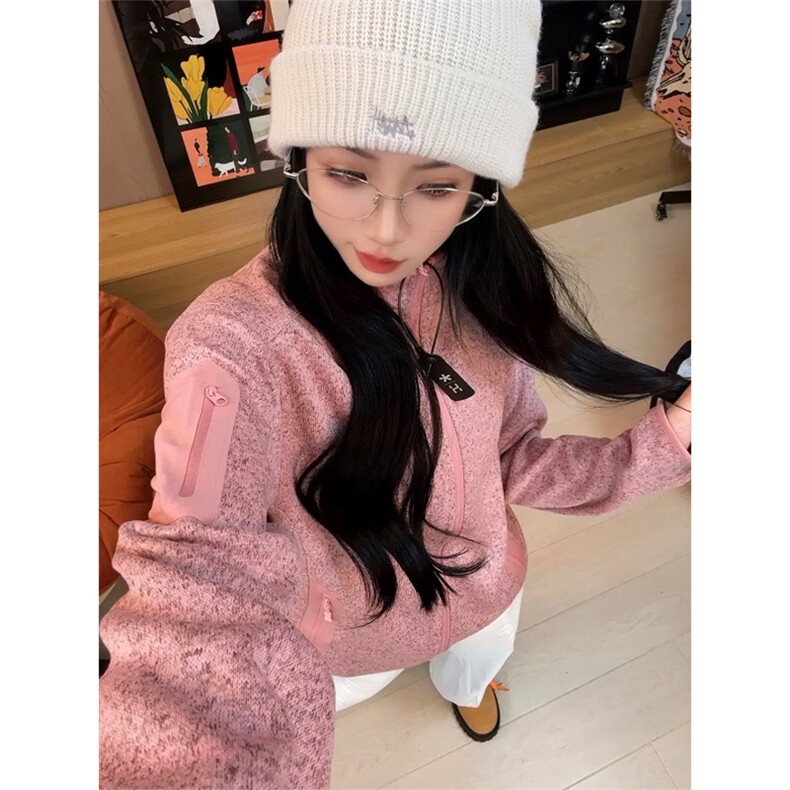 网图现货情侣户外运动立领开衫抓绒休闲夹克外套男女W56-P70，男装夹克，星座1505