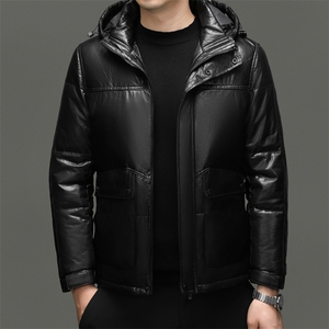 BG-X5601冬季男士海宁真皮羽绒服头层牛皮夹克鹅绒内胆百搭外套图片