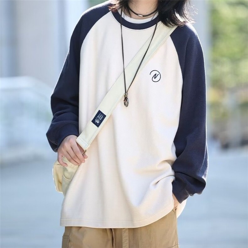 港风春款男女圆领套头卫衣华夫格刺绣外套WY0025P38,女装短外套,星座1013-1
