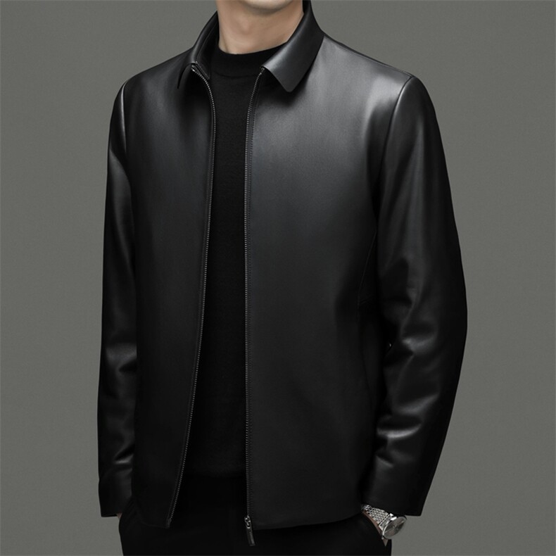 22111秋冬新款海宁真皮羽绒服男鹅绒服可脱卸内胆绵羊皮夹克P870图片