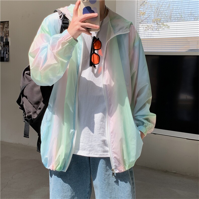 F3050/P38现货七彩防晒衣男夏季防晒服宽松遮阳运动薄款外套夹克,男装防晒衣,电商A141