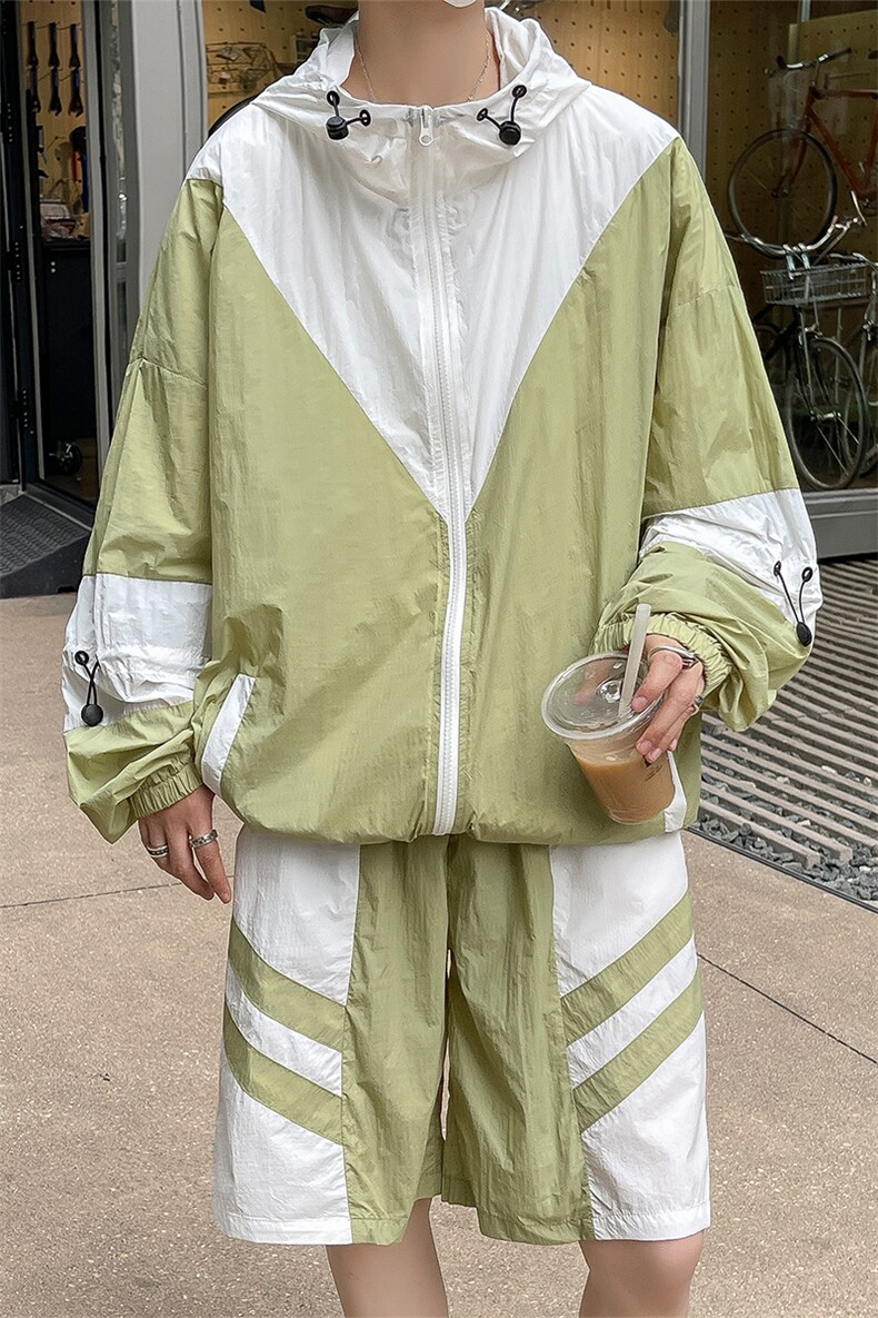 夏季防晒服套装运动风拼色时尚防晒衣夹克衫男XZ514-2-1609-P98,男装防晒衣,星座514-2(原B239)
