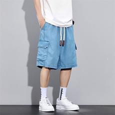 冰丝牛仔短裤阔腿宽松天丝凉感，男装牛仔裤，星座506
