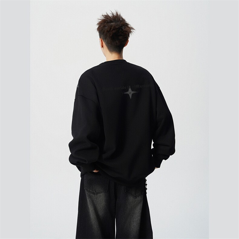 得物供货、重磅420克现货圆领卫衣宽松HD019-1-WY2798LL-P35,男装卫衣,电商019-1