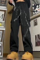 黑色工装风直筒休闲裤男宽松机能风束脚裤酷感街头K002AL-特价P25，男装工装外套，电商A007-1