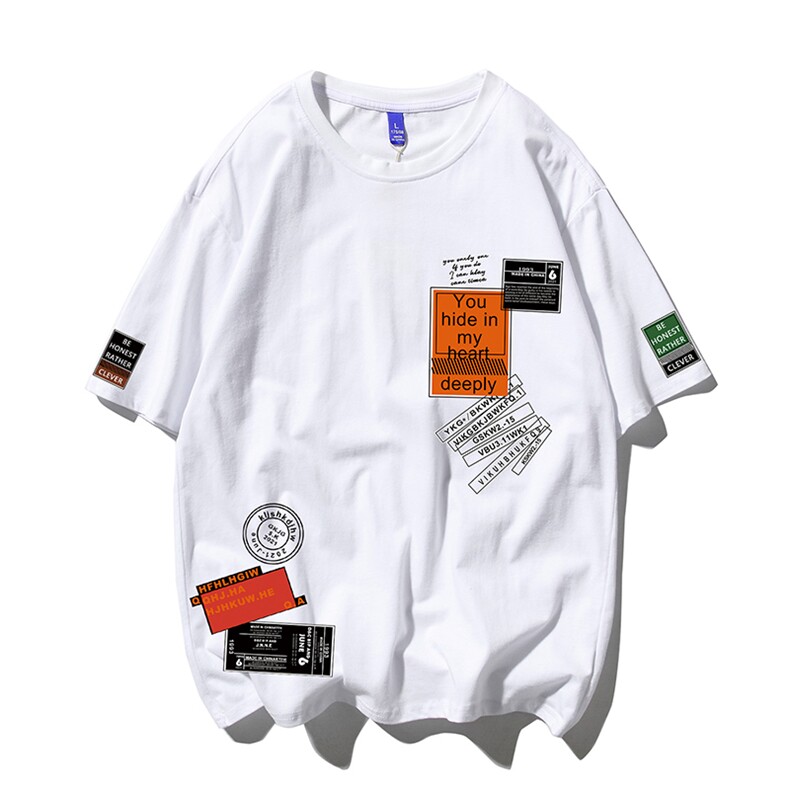 T恤潮流圆领男港风印花宽松百搭休闲时尚短袖DS-B299-ZY1217P25图片