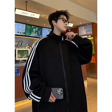 WY5019/P65春装新款高品质不起球织带设计开衫卫衣男潮宽松外套，女装短外套，电商A141