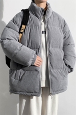 冬上新青少年加棉加厚棉服潮纯色保暖立领棉衣外套男女6223-P100，男装棉衣，电商A441-1