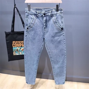 1506-1/KK6461/P49牛仔裤男春夏宽松弹力小脚裤春秋款韩版百搭图片
