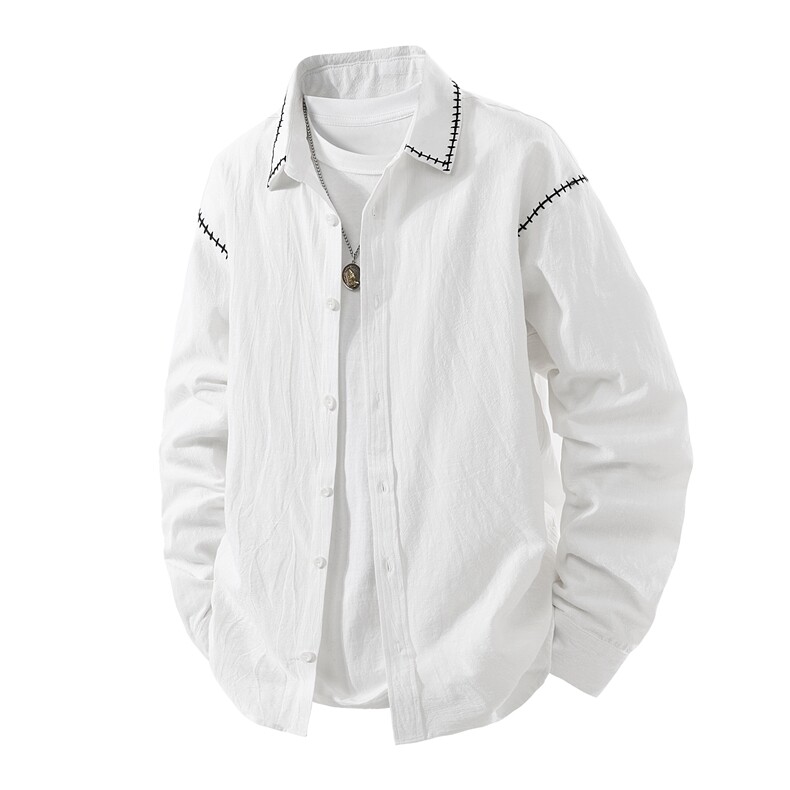 秋季纯棉衬衫外套青少年潮流宽松衬衣GS60096，男装衬衫，星座1206（原A206）
