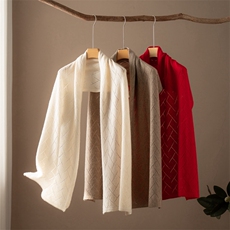 2025年秋季时尚百搭通勤简约休闲镂空围巾，围巾，江帆羊绒