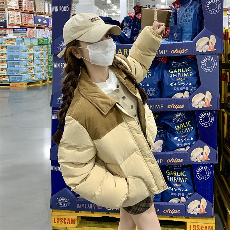 【有大货】主推2025新款拼接短款羽绒服外套2C372-9061-P255控368,女装羽绒服,2C372