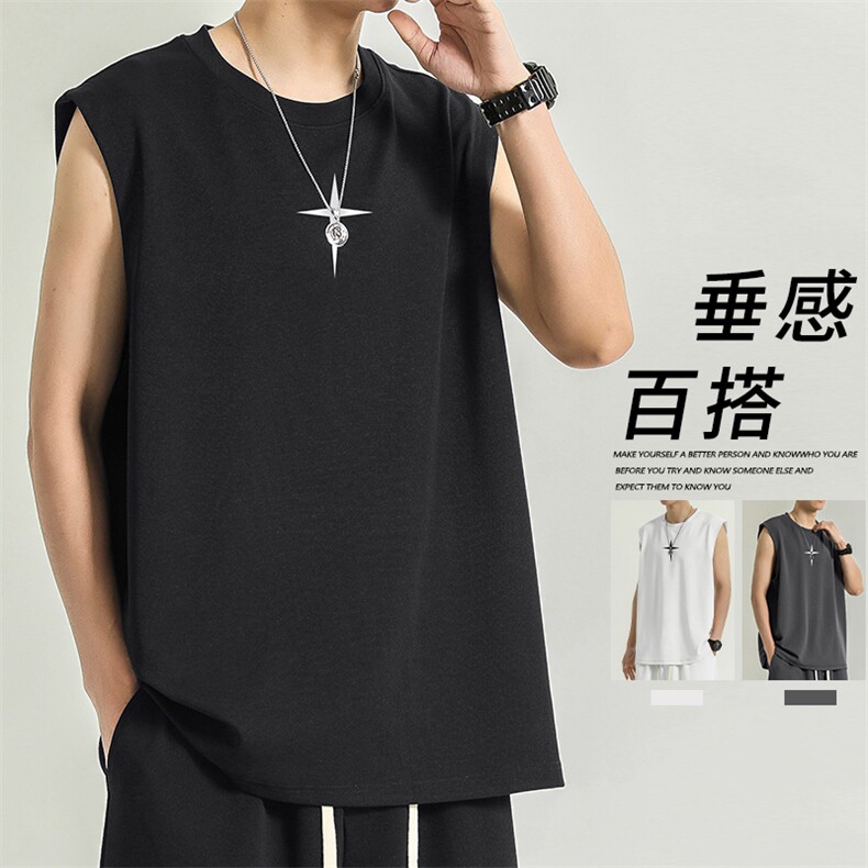 背心男夏季潮牌冰丝健身运动坎肩衣服短袖t恤TT386-特批-34,男装背心/马甲,星座718