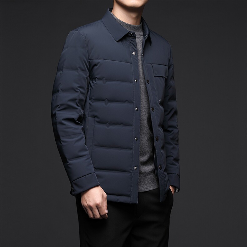 男装2023冬季新款羽绒服中年爸爸装商务休闲白鸭绒保暖男士外套,男装羽绒服,电商B212（原钱塘6029）