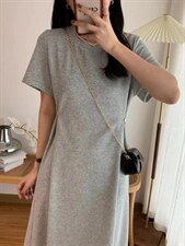 现货两颗扣显瘦连衣裙，女装连衣裙，歆座 XINZUO