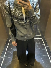 现货~秋冬新款费尔岛老钱风针织毛衣开衫百搭外套MY2596批70，男装针织衫/毛衣，星座1411A-6