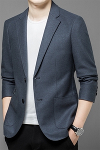 新款男士休闲中年男款羊毛外套秋冬款羊毛西服上衣ASD95182-P345图片