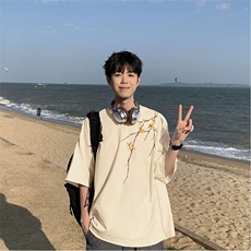 得物直播品质220克纯棉精梳xz605-dcm184-特批20控38，男装T恤，星座605(原A050)