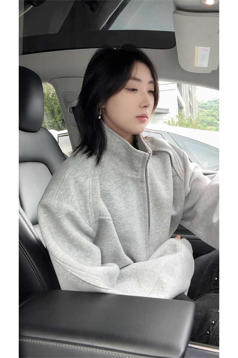 【430-440克】美式纯色立领开衫卫衣运动外套5Q4032-TP75128,男装卫衣,电商A102