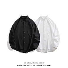 C9090/P40秋装新款长袖衬衫男简约纯色大码休闲痞帅衬衣百搭上衣，男装衬衫，电商A141