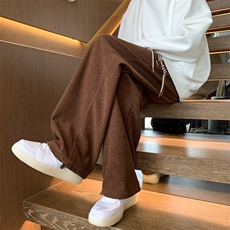 XZ213-DK2005-P45控58港风日系复古纯色阔腿灯芯绒运动休闲裤，男装休闲裤，星座213