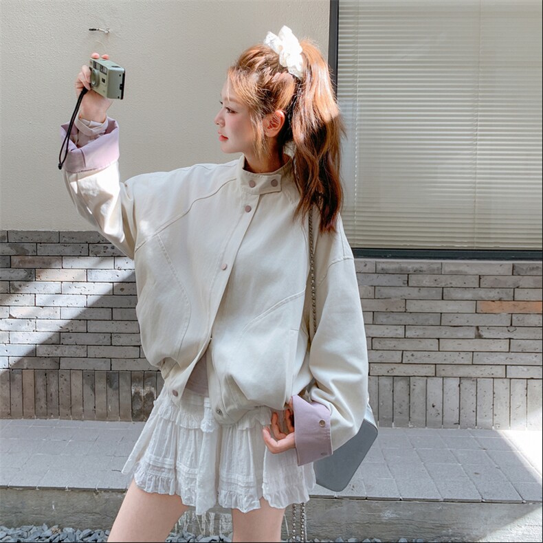 新款拼接工装外套2D014-9081-P145-K218,女装短外套,2D014