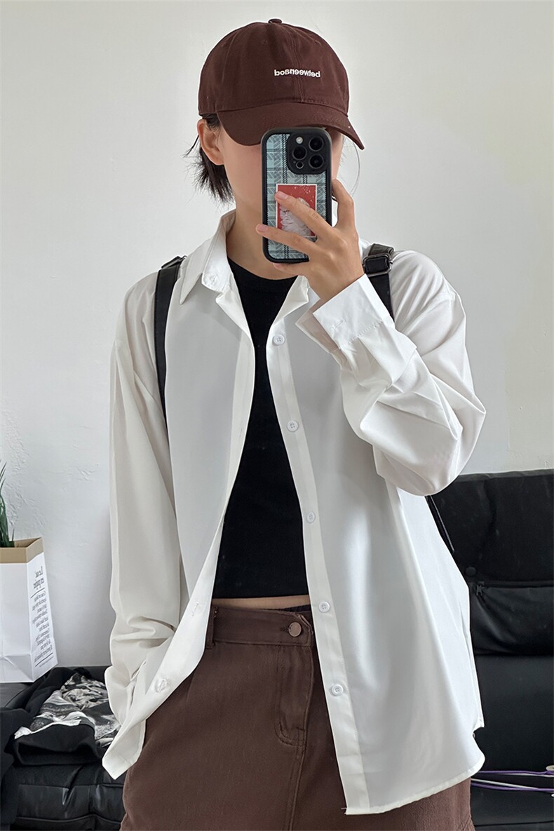 四季薄款冰丝长袖衬衫男简约纯色垂感休闲长袖痞帅衬衣CS031-P28,男装衬衫,星座301C-5