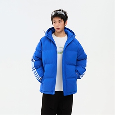 冬季潮流条纹五防立领加绒加厚棉衣情侣撞色棉服外套MY8899-p78，男装棉衣，星座610B-1