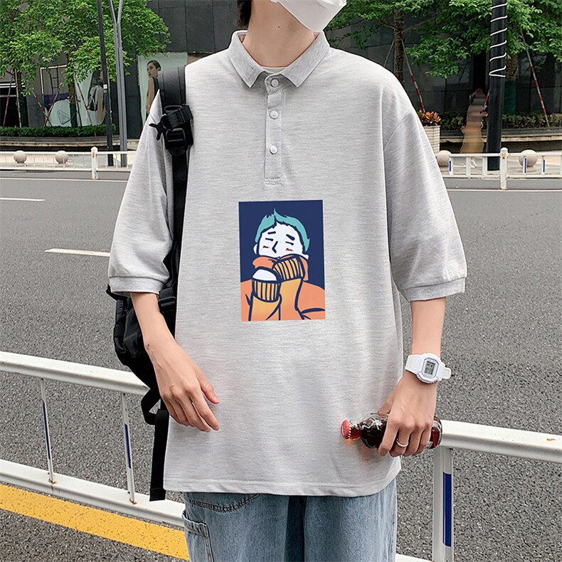 PL57042-P35翻领短袖polo衫男大码胖子半袖t恤男有领保罗衫模特,男装Polo衫,电商A040