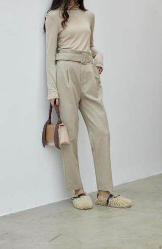 冬季新款气质显瘦腰头设计感遮肉呢绒厚实,女装,拉嘉图