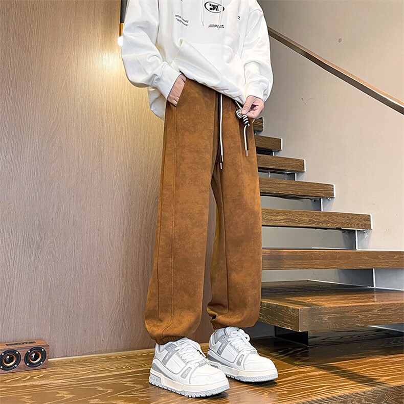 8XL-M春季束脚休闲卫裤男大码痞帅脏脏休闲百搭裤子KZ022特价P40,男装休闲裤,电商B312