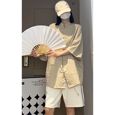 新中式盘扣夏季复古大码休闲男半袖短袖衬衫DC2181-P37【特价】，男装T恤，电商A007