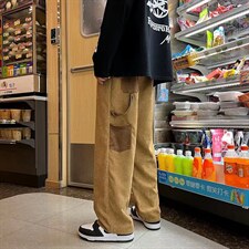 日系工装裤男春秋休闲阔腿长裤K2025P33，男装休闲裤，星座1116-2