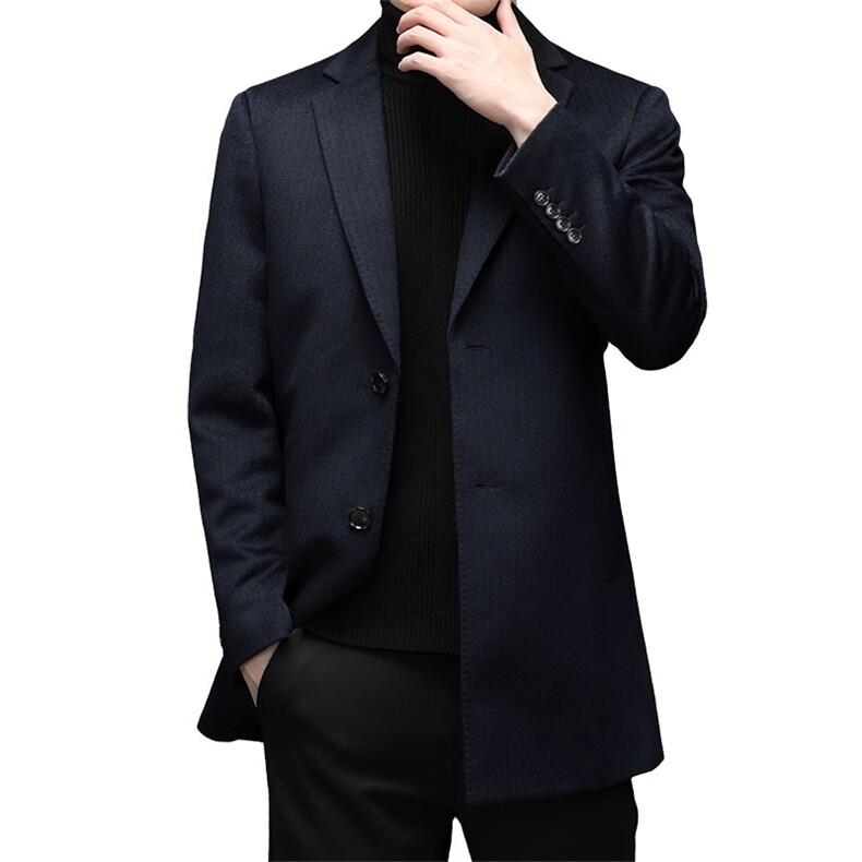 时尚中长款风衣男新款中年冬季毛呢大衣商务休闲外套YL6513-P445,男装毛呢大衣,电商B212（原钱塘6029）