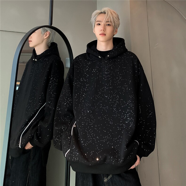 满天星连帽卫衣男重磅春秋季美式复古连帽情侣长袖卫衣W092-P60,男装卫衣,电商C307