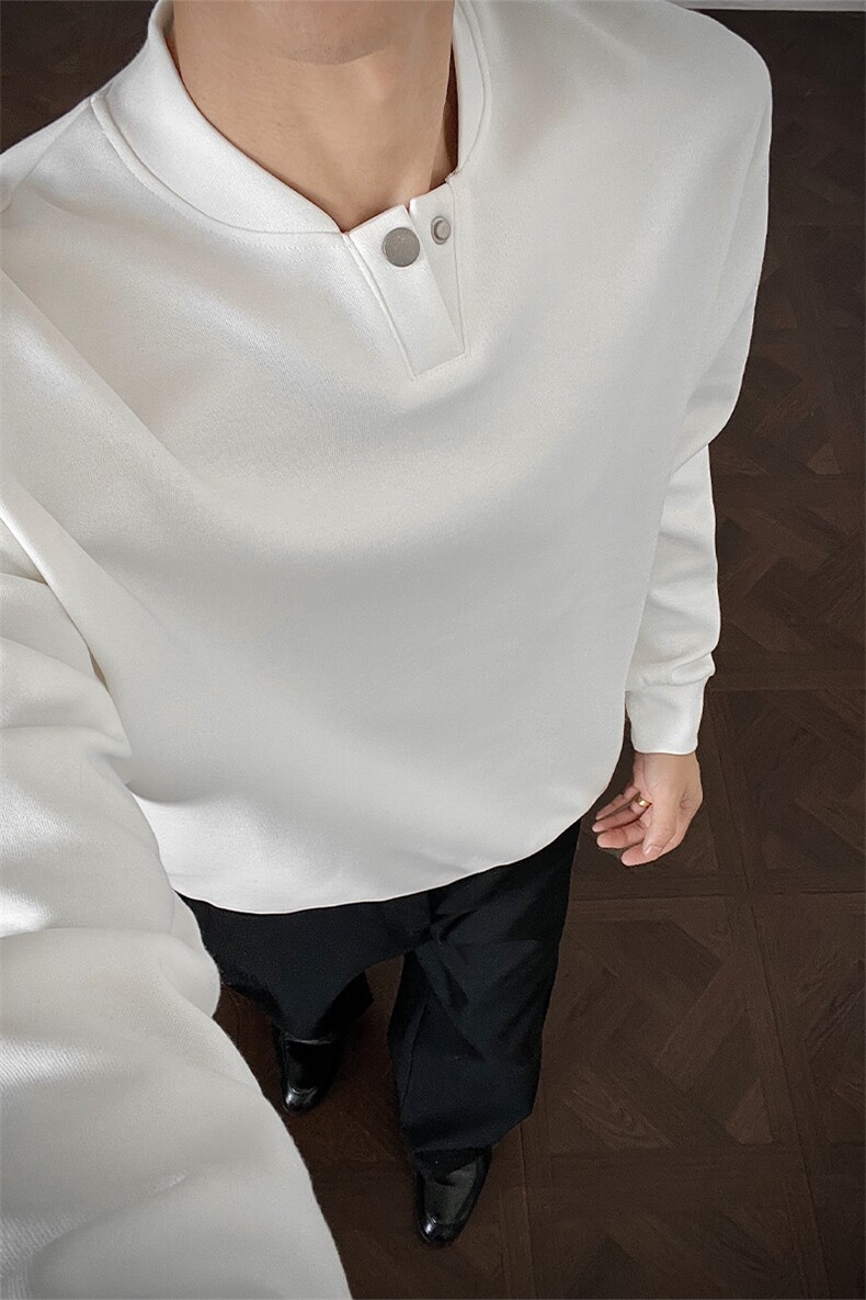韩系学院风设计cleanfit卫衣简约纯色休闲打底常规P39加绒P49,男装T恤,电商B319