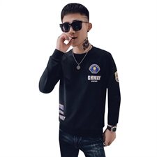 社会小伙网人潮牌印花套头卫衣T恤长袖2021春秋季新款全色29036-P55，男装卫衣，星座308A