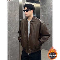 现货加厚棉衣美式潮流皮夹克外套男短款机车棉服皮衣特P80，男装夹克，电商C306-1