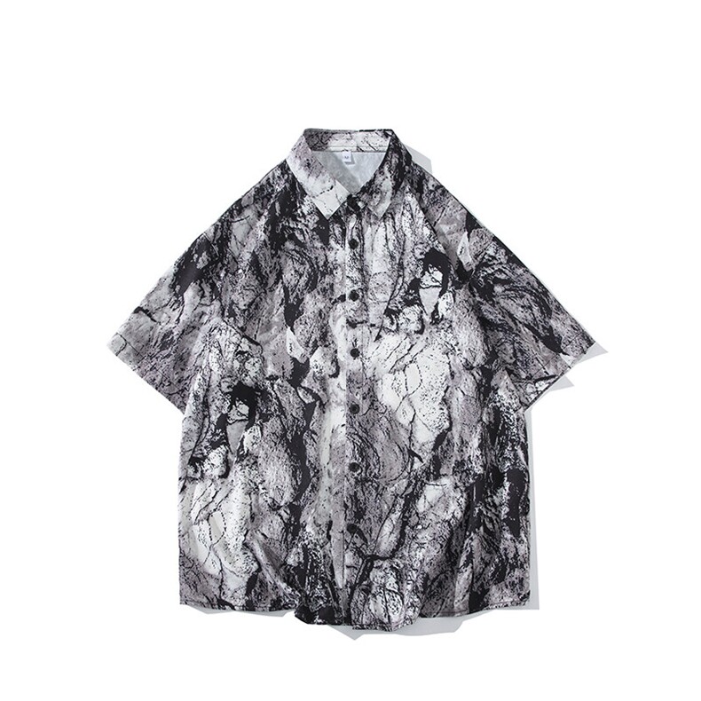 精品花衬衫男短袖夏季痞帅休闲上衣服外套翻领大码衬衣男A012TP25,男装衬衫,电商A012