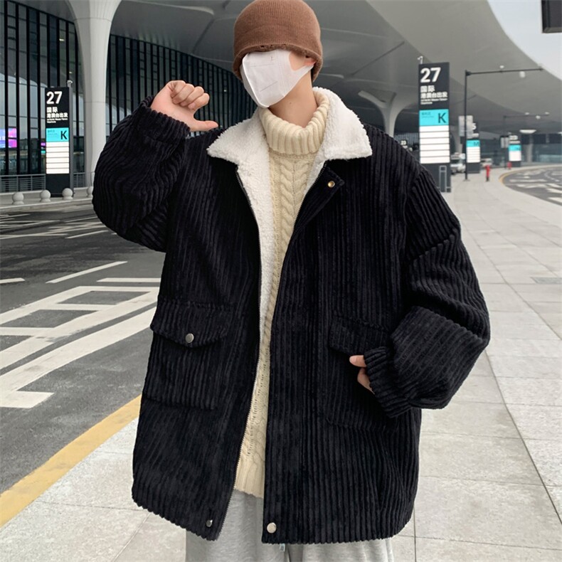 男款冬季羊羔毛加厚加绒冬装棉衣羊羔绒外套 M9818 P120 控158图片