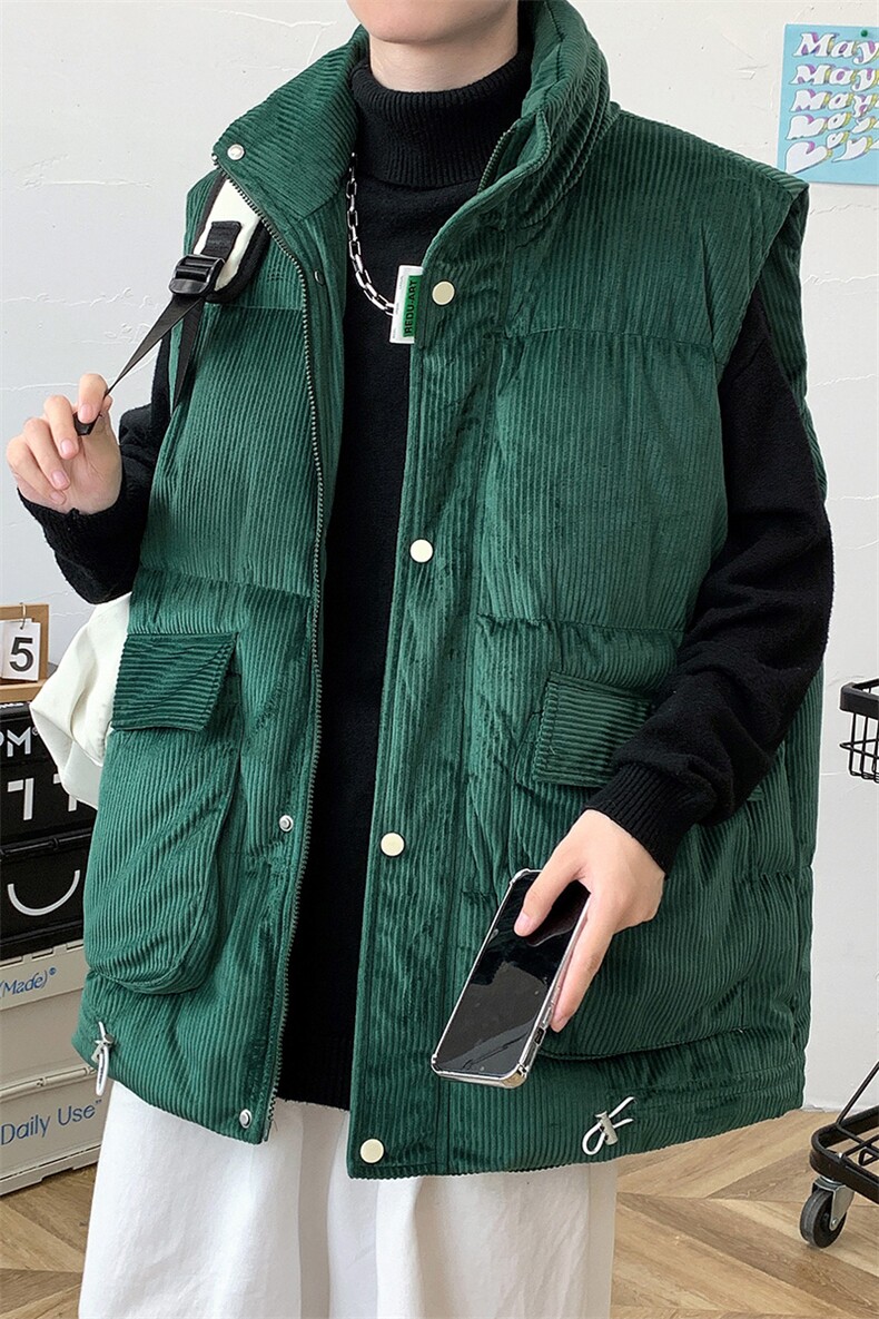 冬款加棉加厚背心棉服港风清新立领马甲外套男士8156-P95控价118,男装背心/马甲,电商A441-1