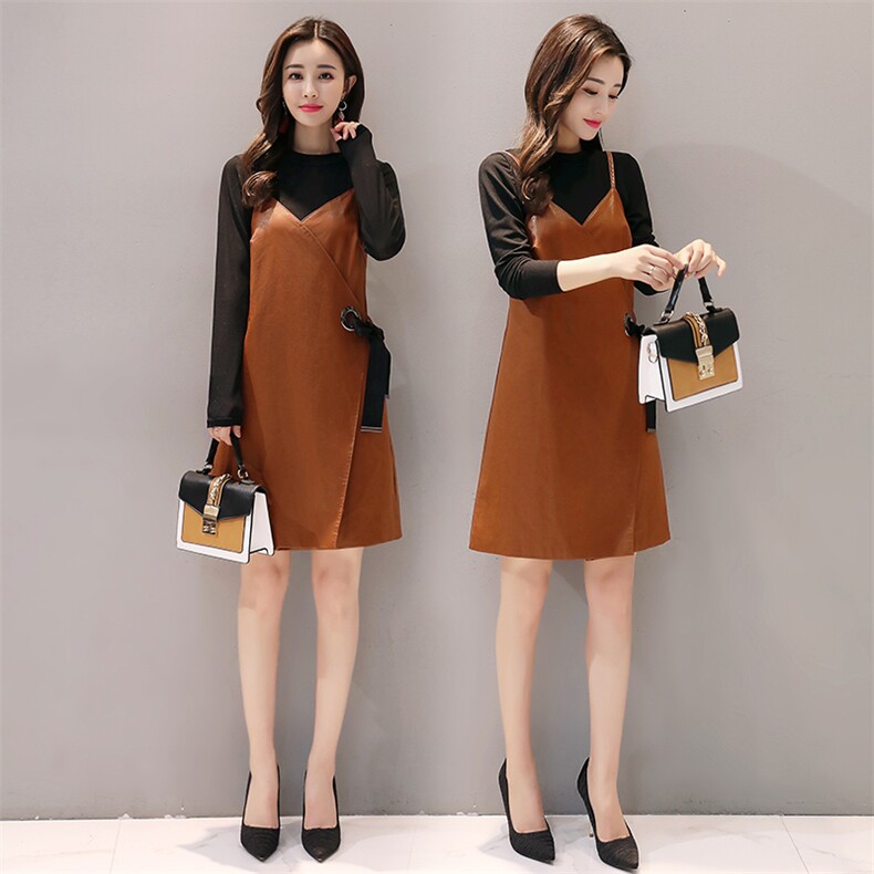 蝴蝶结潮流休闲时尚气质纯色2021年秋季套装/套裙拼接，女装套装/套裙，深水步