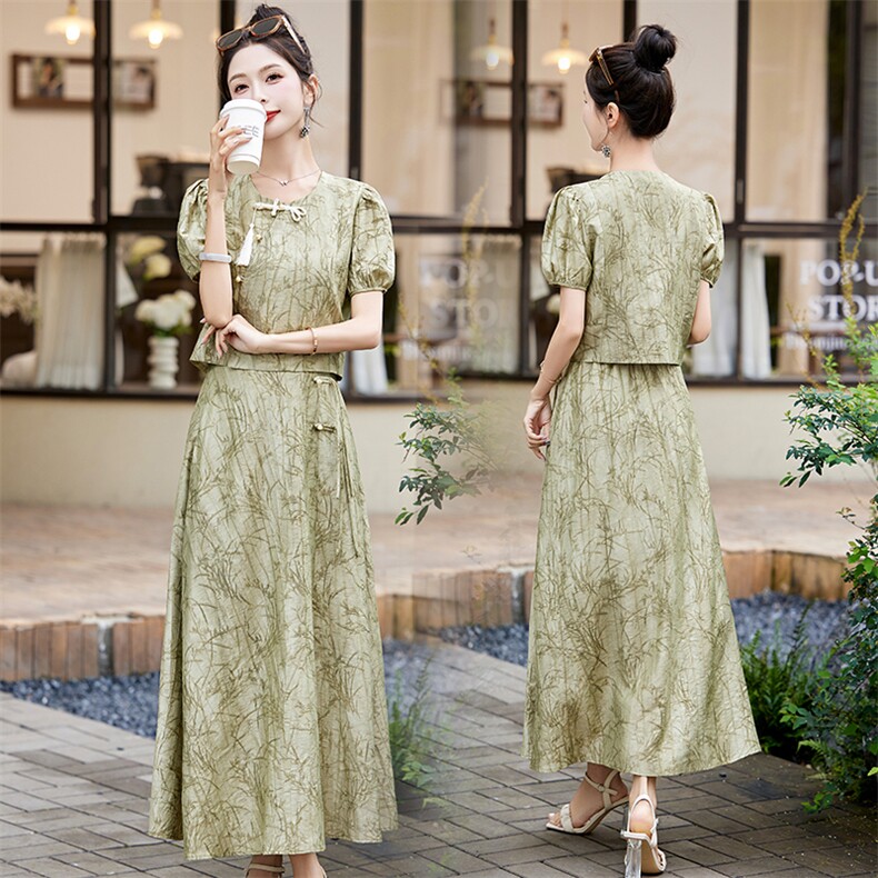 2024夏季新款优雅复古气质连衣裙套装，女装套装/套裙，来米儿