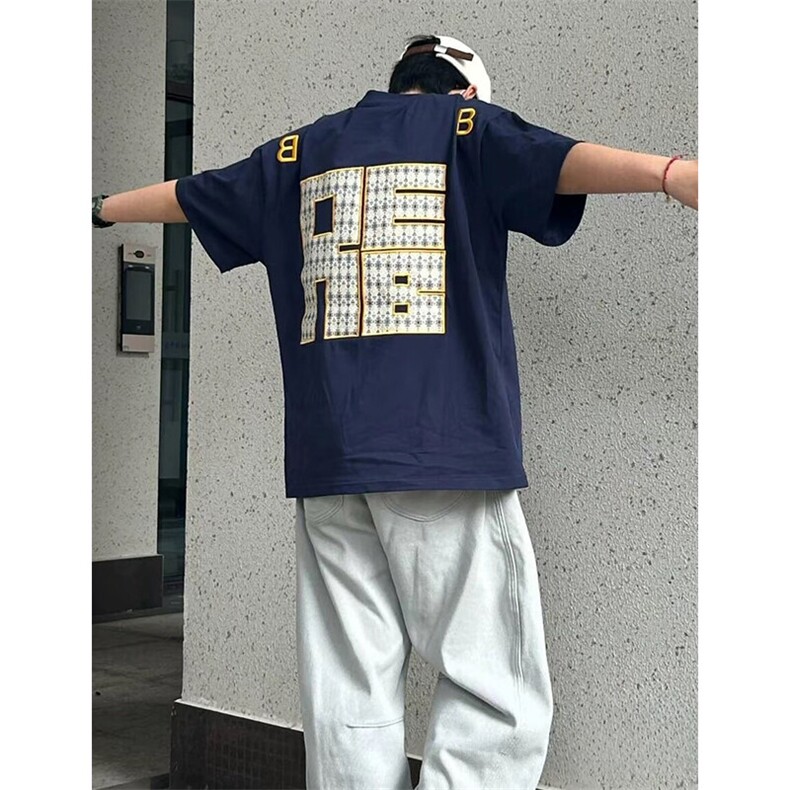万针全刺绣工艺抖音得物高品质260克重磅纯棉双纱美式高街短袖T恤图片