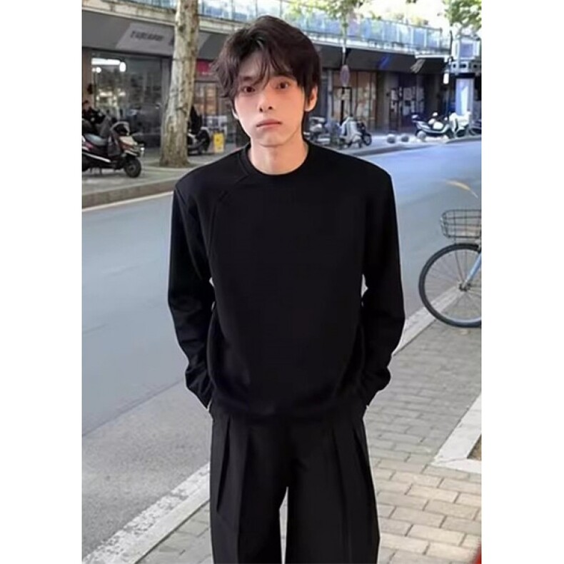 冬季加绒加厚打底衫长袖肩甲卫衣男宽松解构打底衫潮WY220,男装T恤,星座1116A（原606A-3）