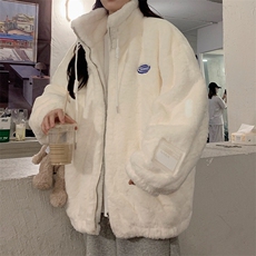 A053-P100冬季新款羊羔毛外套仿兔毛加厚毛绒棉服棉衣，男装棉衣，星座911
