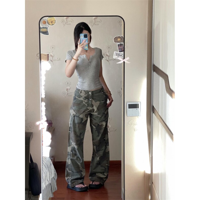 【有货】军绿色伐木迷彩工装裤男美式vibe裤子高街K7049LL-特P55,男装工装外套,星座1007（原301D）