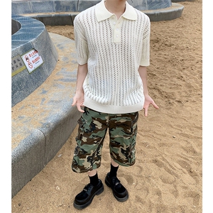 polo衫短袖男美式复古重磅t恤夏季新款ins潮牌高图片
