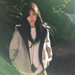 抖音得物高品质二开 25秋冬美式重磅宽松结构双面连帽卫衣外套W68图片