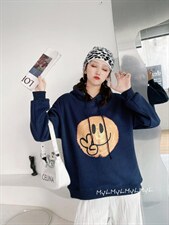 笑脸加绒卫衣，女装卫衣/绒衫，美依菱
